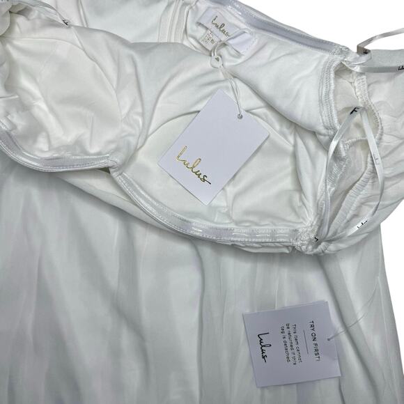 NWT Lulus Adorna White Off-the-Shoulder Maxi Dress Size M - Picture 11 of 11